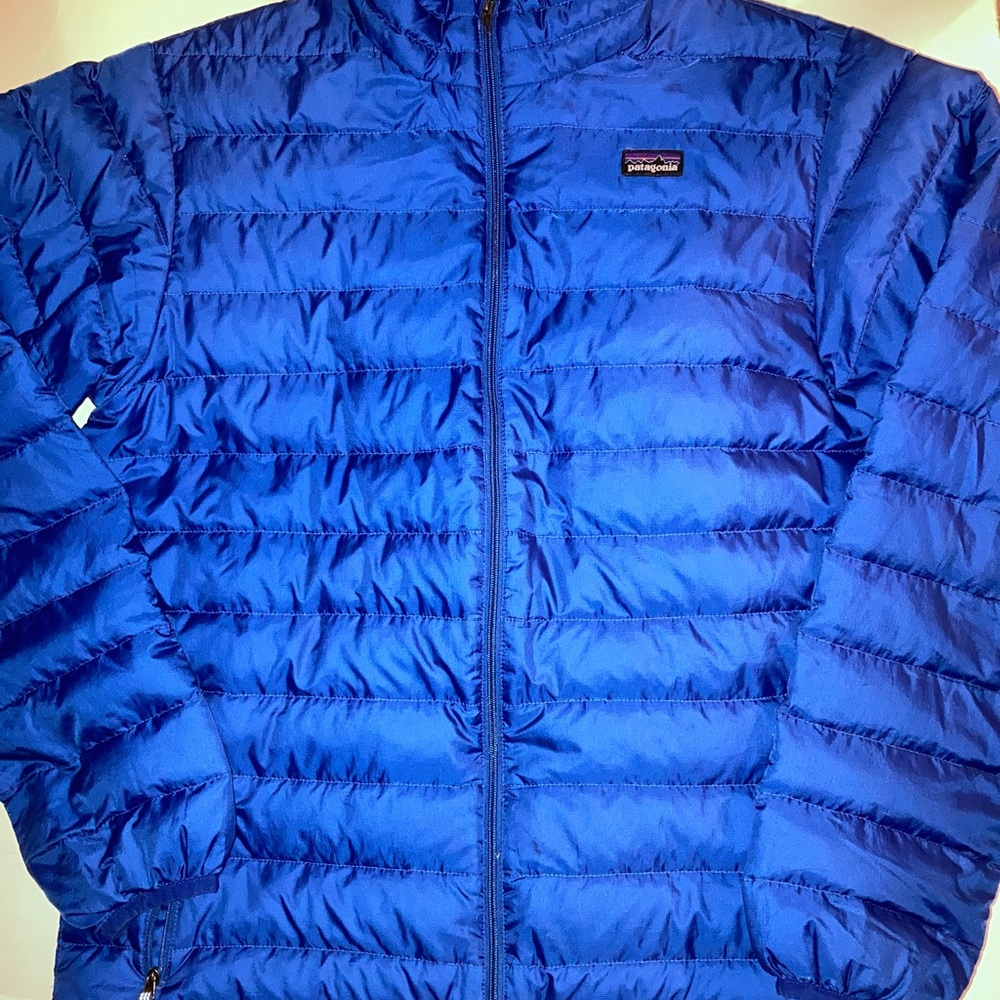 Patagonia down sweater blue kids 16 18 womens small EUC